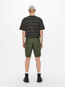 Shorts in lino Linus - Olive Night