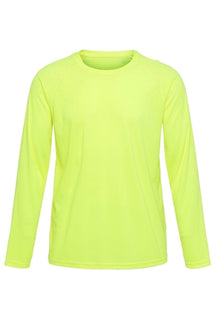 T-shirt da allenamento a maniche lunghe-Giallo neon