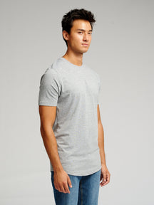 T -shirt lunga - melange grigio