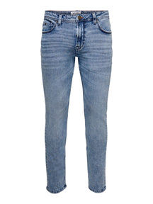 Jeans sottili della vita di telaio - denim blu