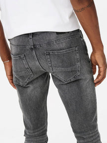 Jeans sottili della vita di telaio - denim grigio