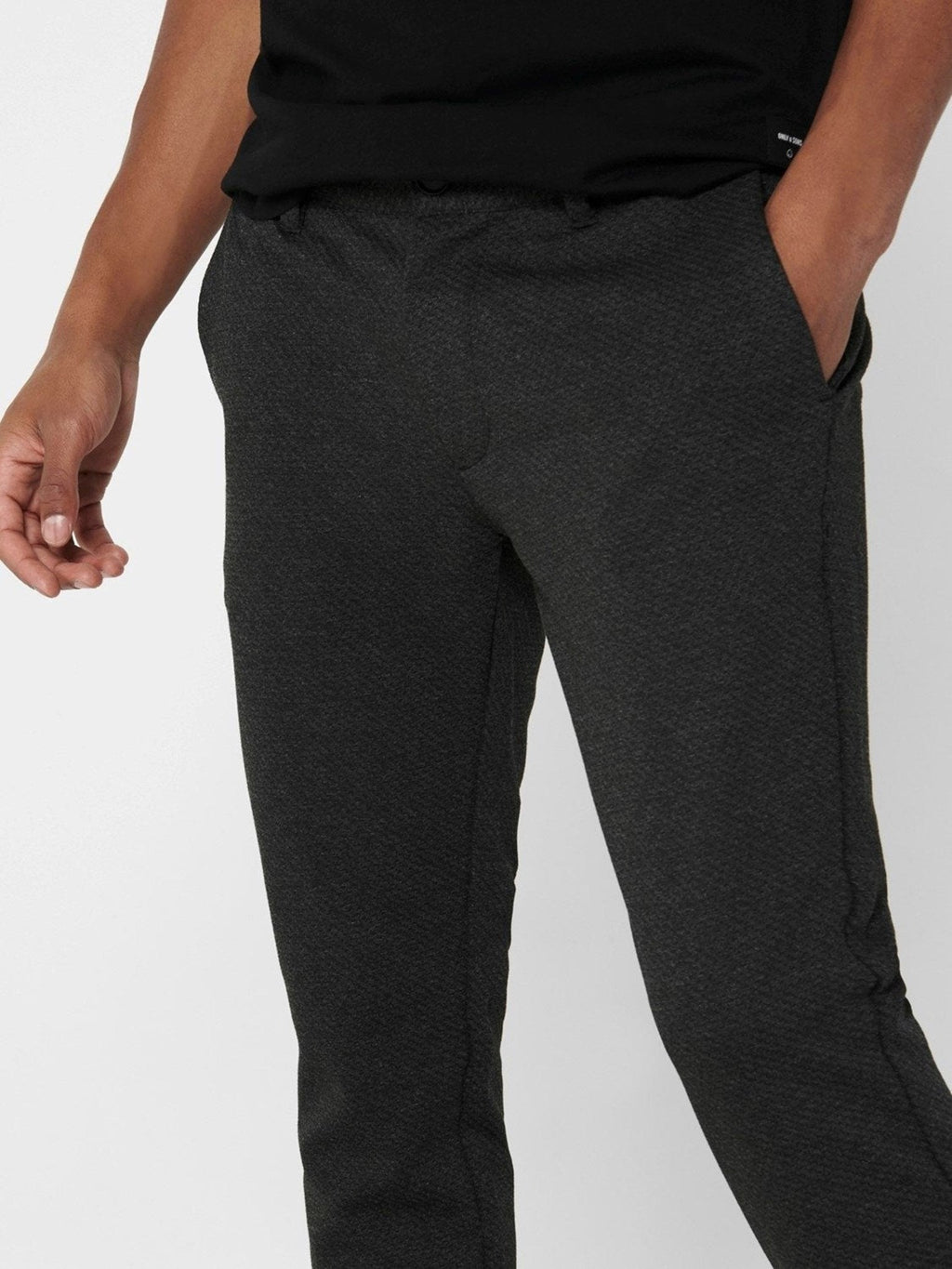 Segna pantaloni - grigio scuro con cubetti piccoli