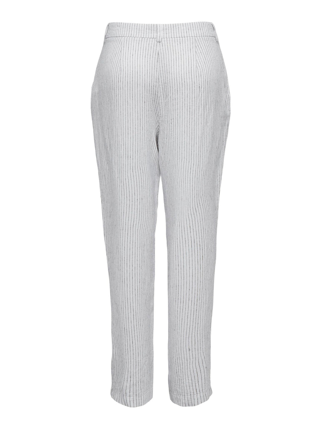 Pantaloni gessati di lino olga - bianco brillante