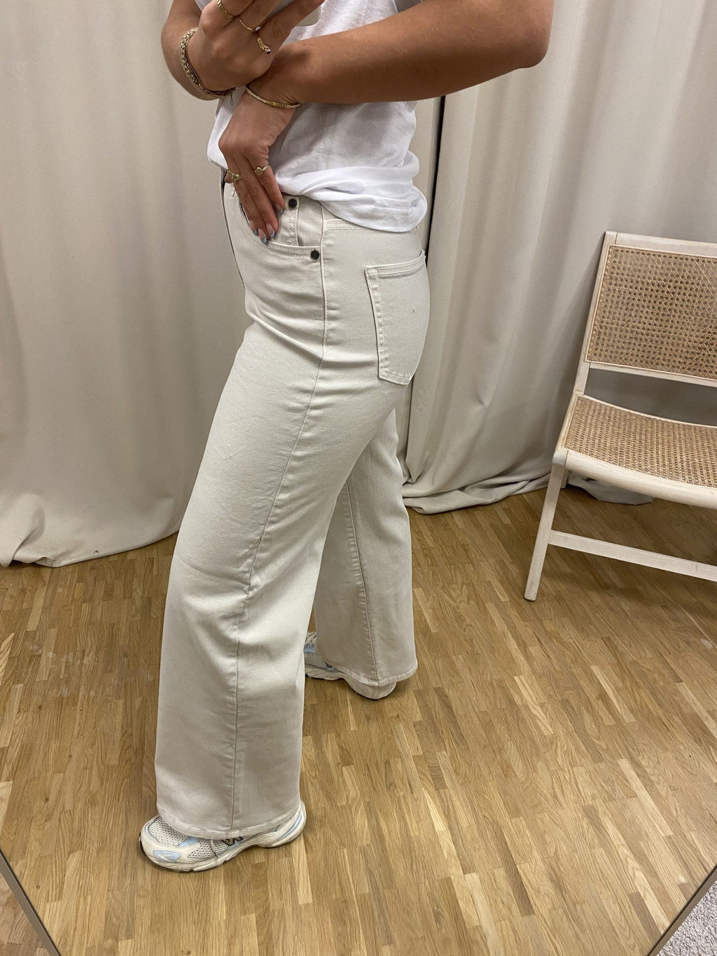 Jeans wide owi - bianco