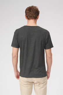 T -shirt a collo crudo - grigio scuro