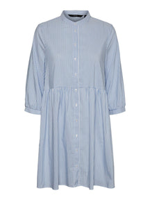 Sisi 3/4 Dress - Blue / White Strited