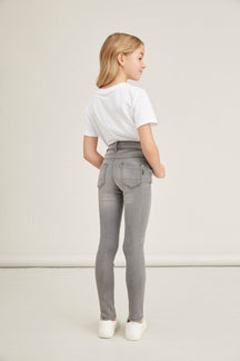 Jeans in forma magra in cotone organico - denim grigio