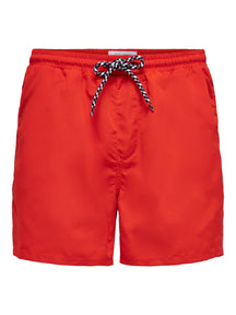 Swim Shorts con coulstring - rosso