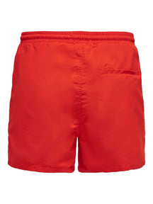Swim Shorts con coulstring - rosso